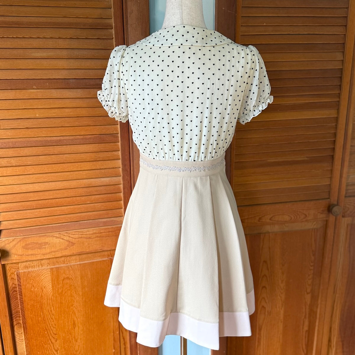 J-fashion Prime Pattern Dollcore Jirai Himekaji Hearts & Ruffles Dress M