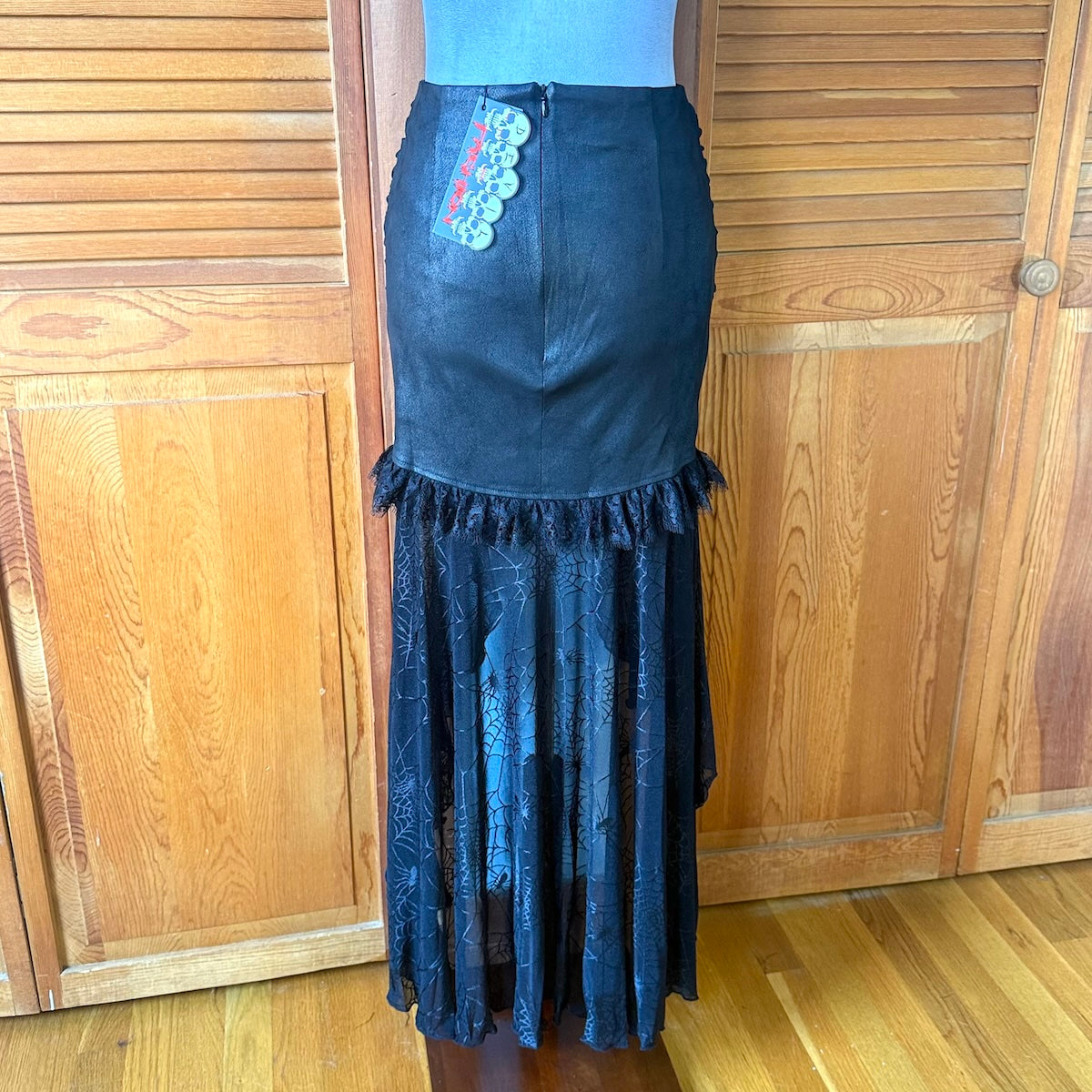 Devil Fashion Spiderweb Enchantment Garden Goth High-Low Skirt