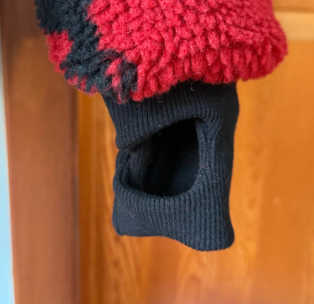 Dolls Kill Punk Goth Y2K Red Faux Fur Black Skull Bondage Strap Jacket