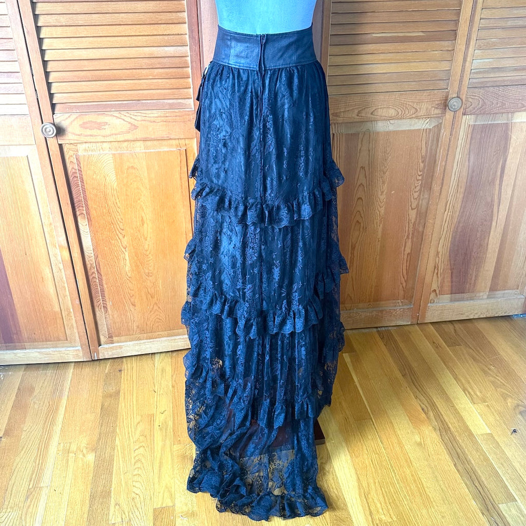 Vintage Lip Service Winchester Emporium Black Lace High Waist Skirt XS