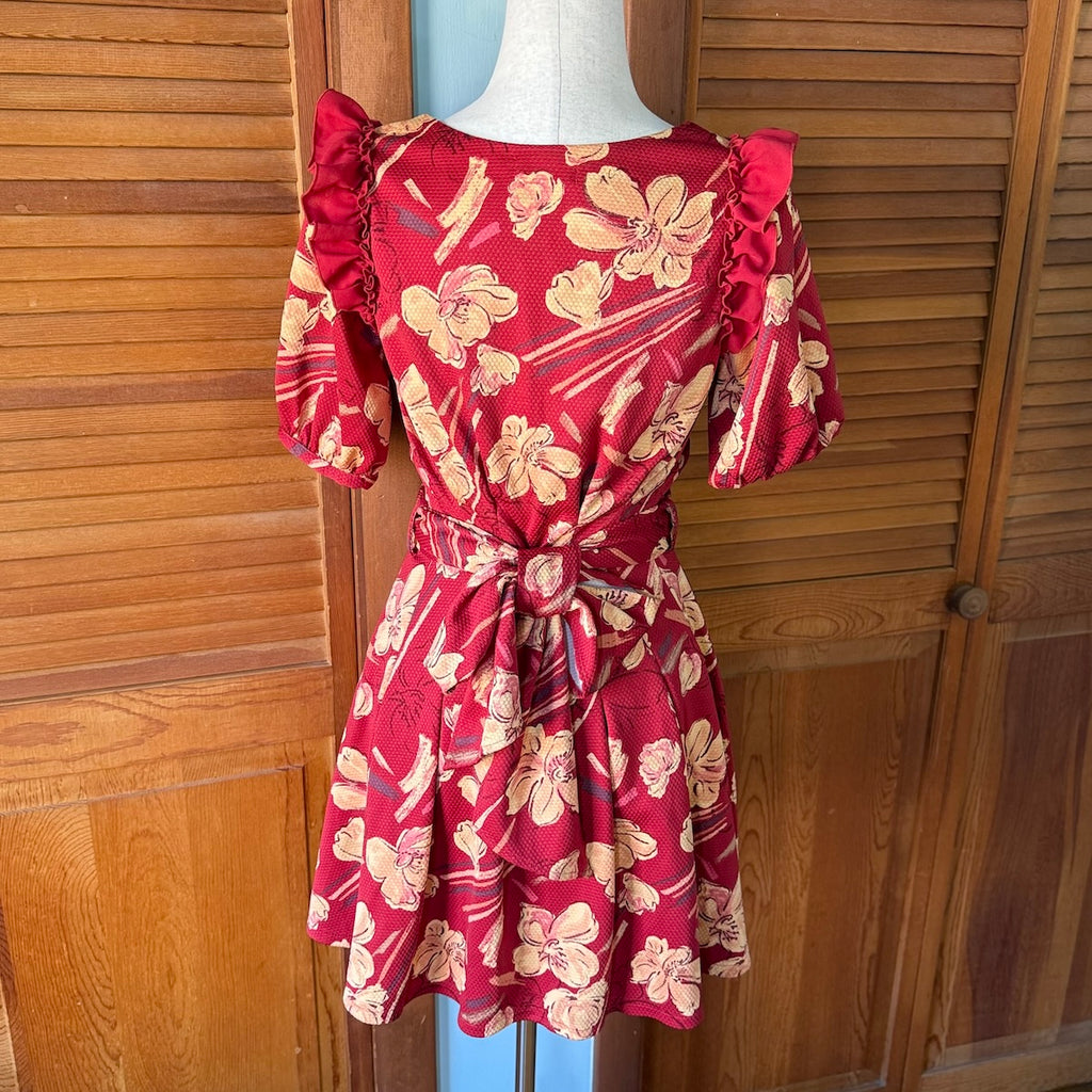 Liz Lisa J-fashion Jirai Kei Gyaru Red Yellow Flower Bow Dress XS-S