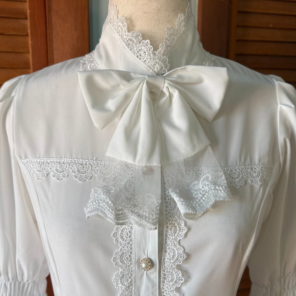 Sweet Lolita Alice in Wonderland Blue White JSK Shirt Petticoat Outfit Dress
