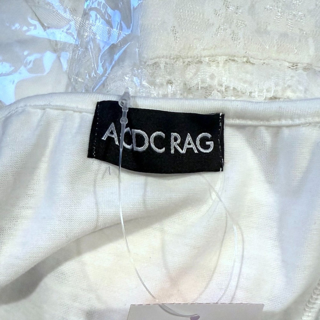 ACDC Rag J-fashion Gyaru Harajuku Dollcore Himekaji White Lace Up Cross Top
