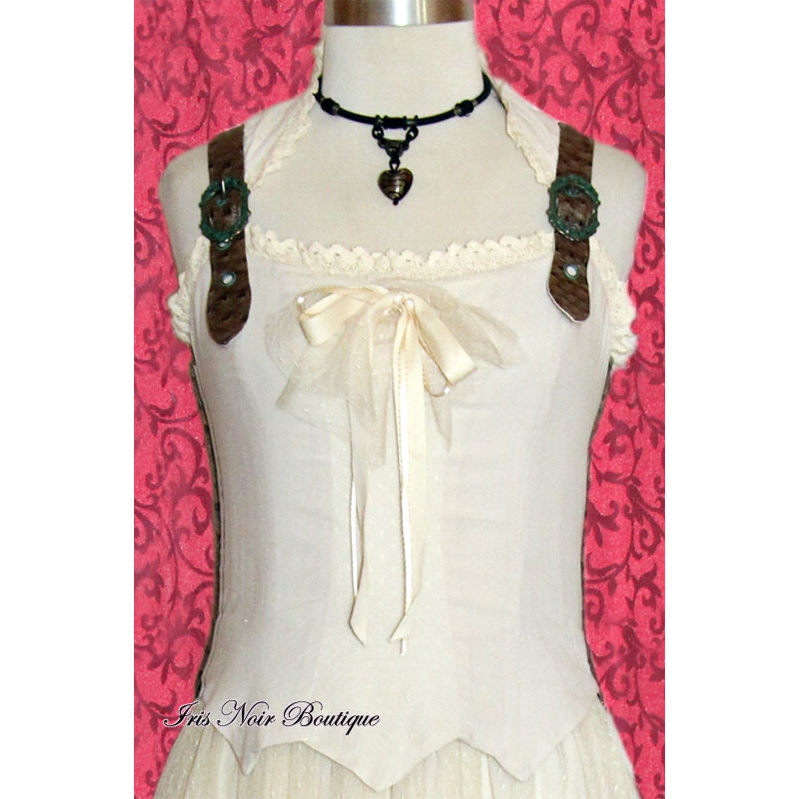 Lip Service Mecanique Menagerie Goth Steampunk Victorian Chiffon Gown Ivory XS