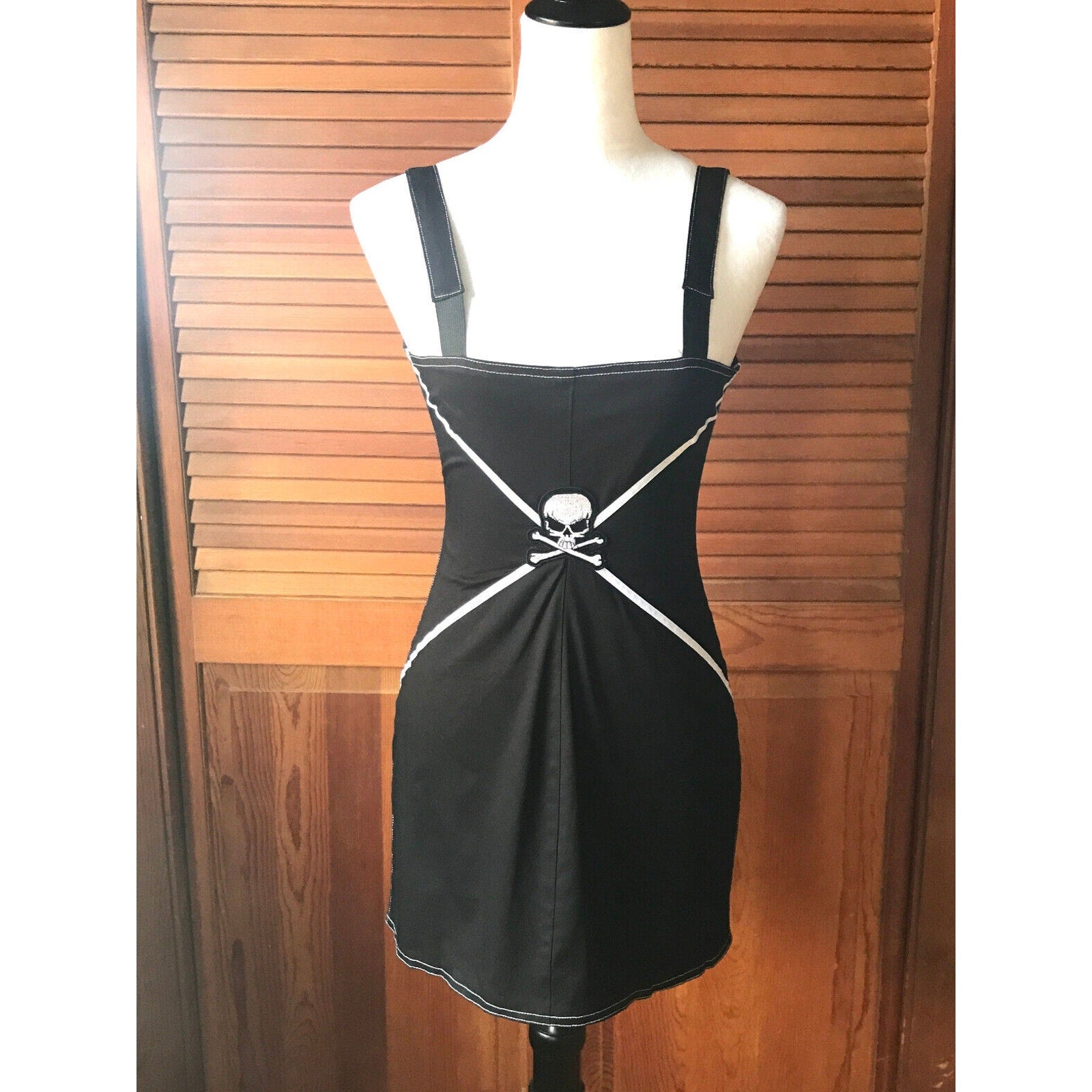 Phaze UK Goth Punk Sexy Skull Back Cotton Mini Dress 10 = S