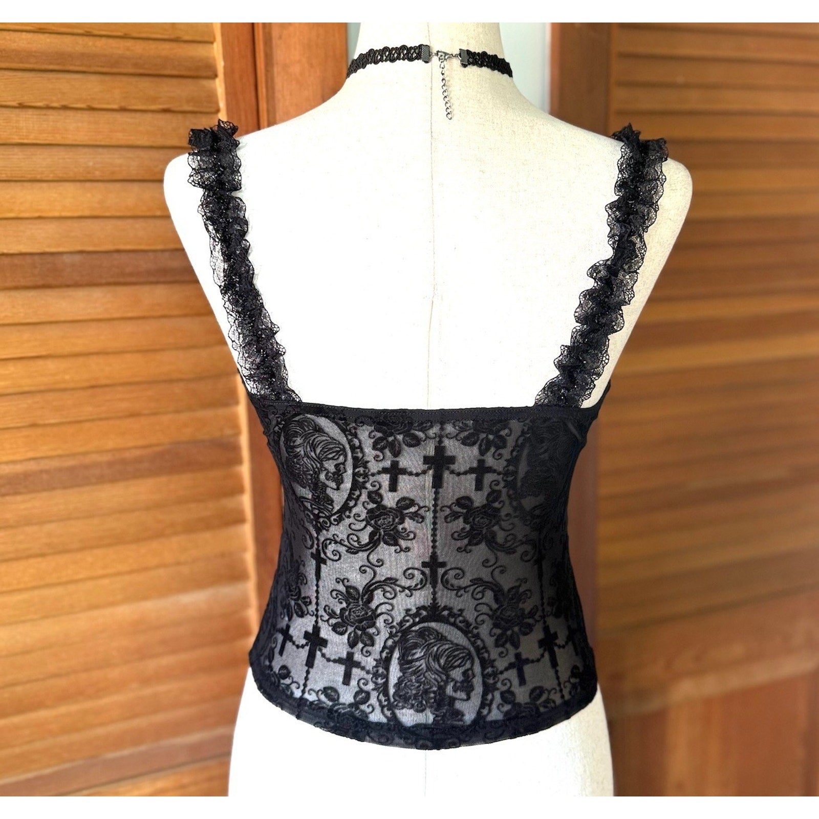 Gothic Lolita Victorian Vkei Dead Princess Cross & Bow Tank Cami Top