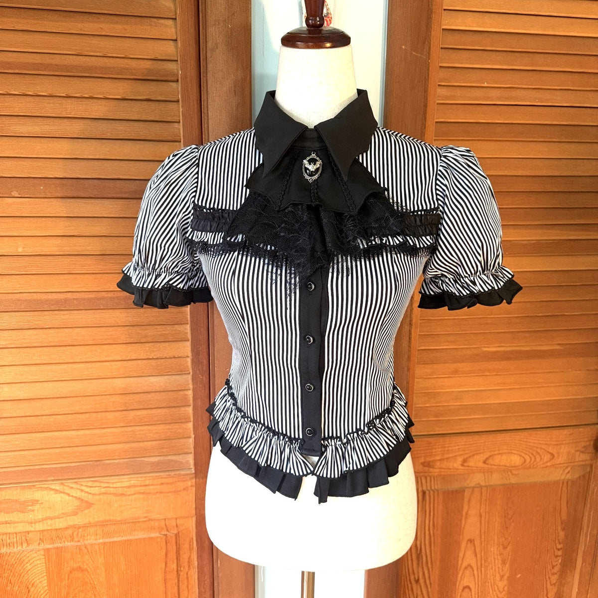 Dark In Love Gothic Lolita Victorian EGL Vkei Steampunk Jabot Shirt Blouse