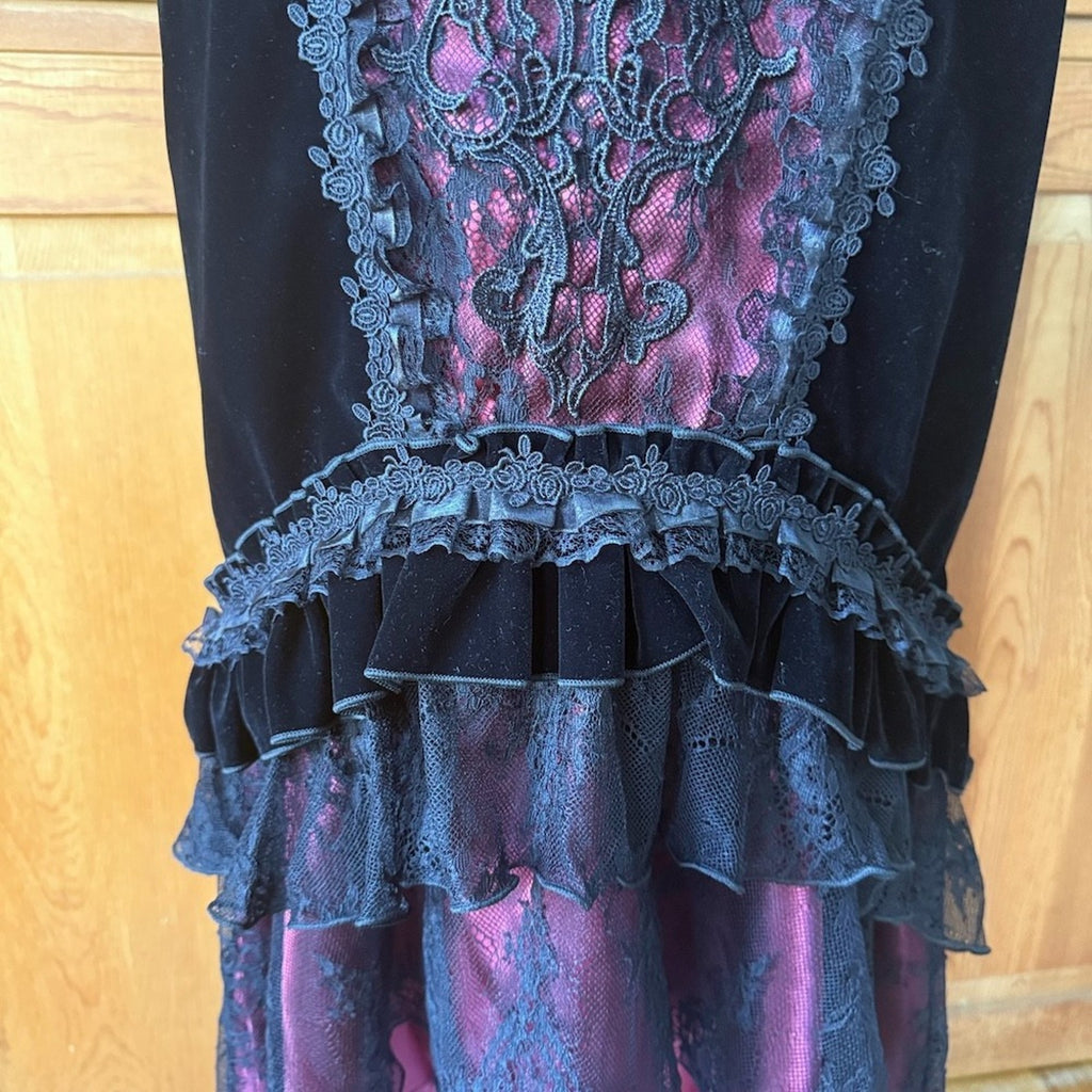 Dark in Love Gothic Victorian Vampire Blood Offering Velvet High Waist Skirt