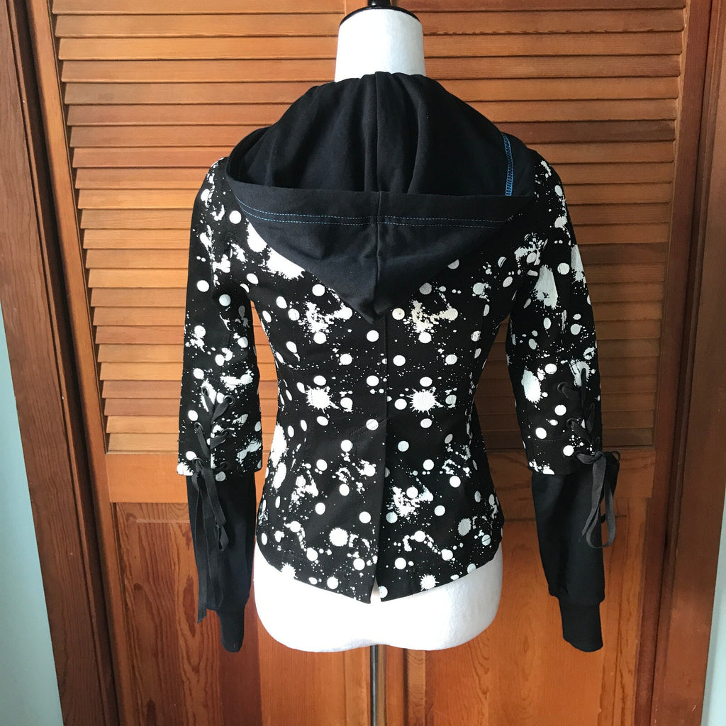 Vintage Lip Service Polka Splatz Punk Goth Hooded Jacket XS