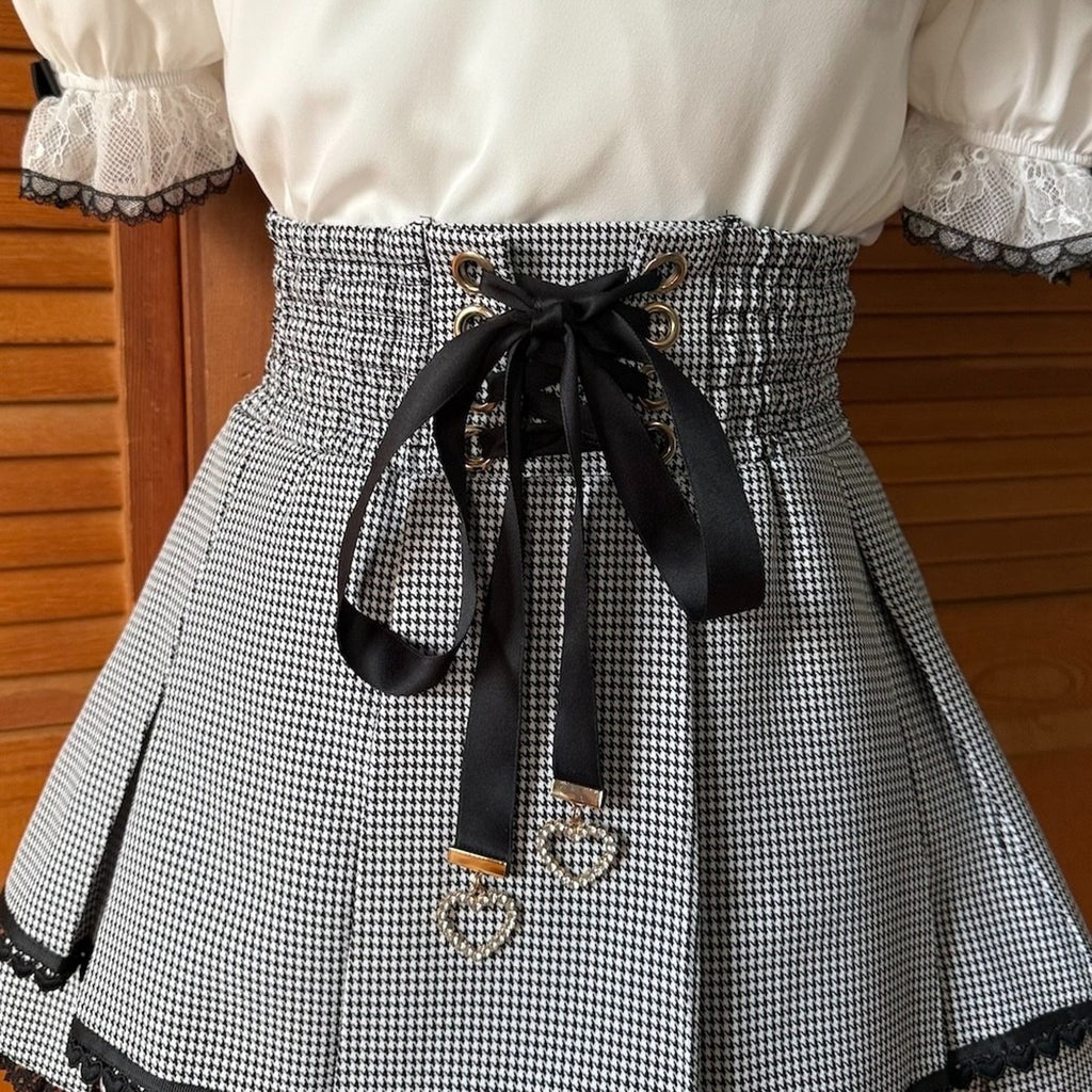 J-Fashion Jirai Kei Gyaru Harajuku Black White Top & Skirt Set Up Outfit