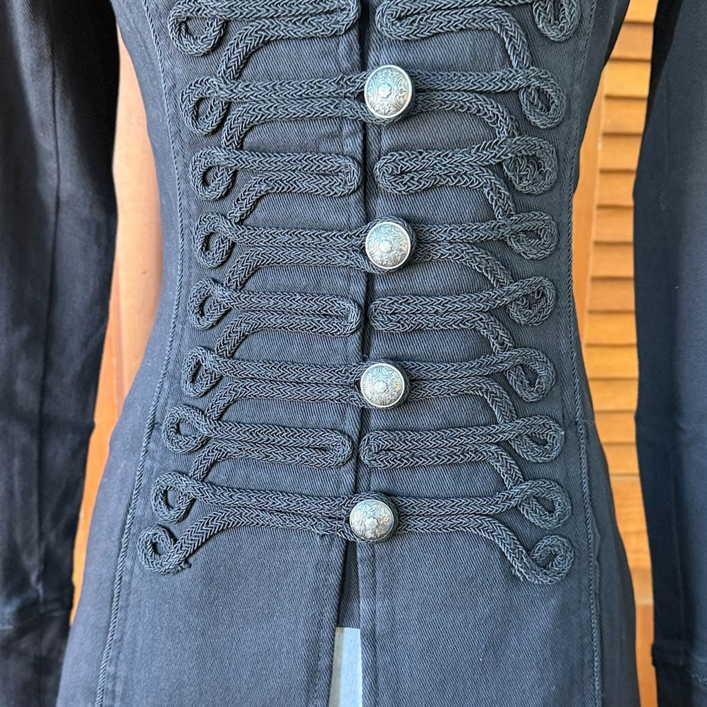 Tripp NYC Goth Punk Steampunk Victorian Vampire Vkei Military Y2K Long Jacket XS