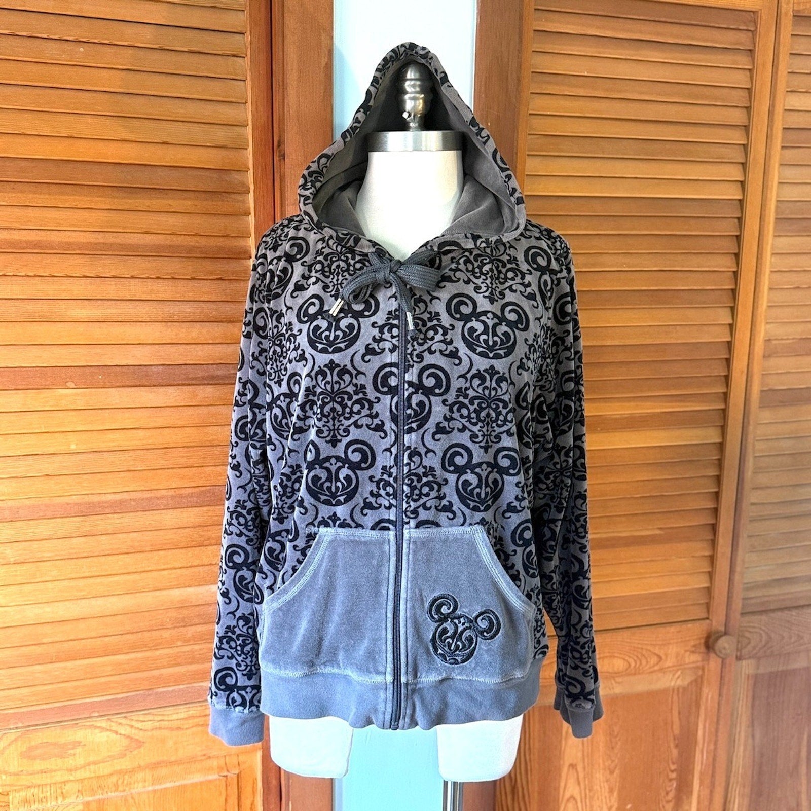 Disney Punk Goth Lolita The Evil Mouse Gray Black Hoodie Jacket 1X