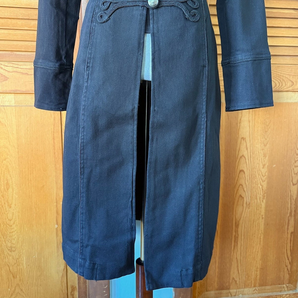 Tripp NYC Goth Punk Steampunk Victorian Vampire Vkei Military Y2K Long Jacket XS