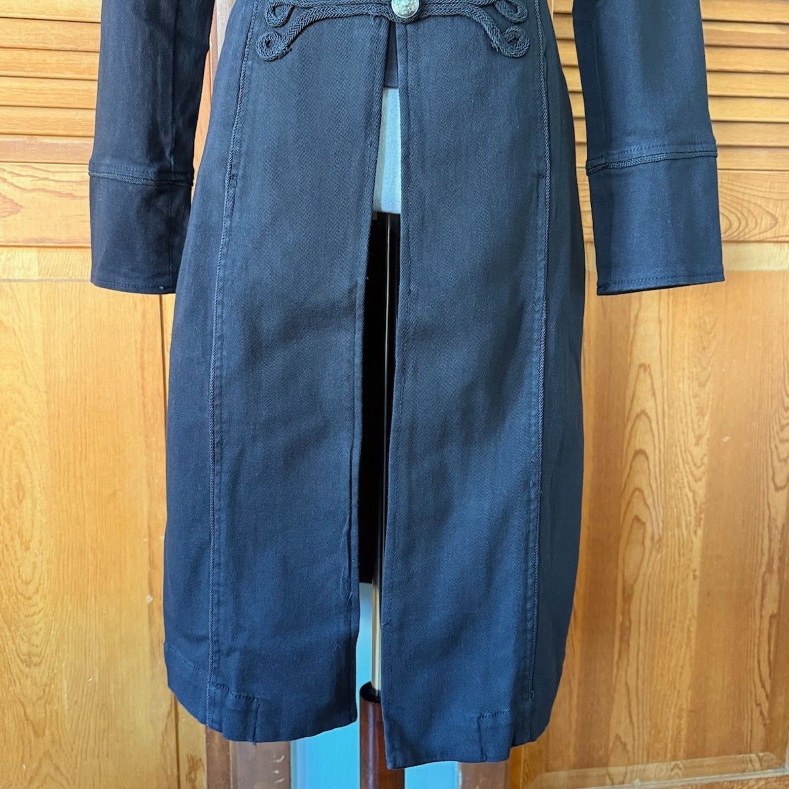 Tripp NYC Goth Punk Steampunk Victorian Vampire Vkei Military Y2K Long Jacket XS