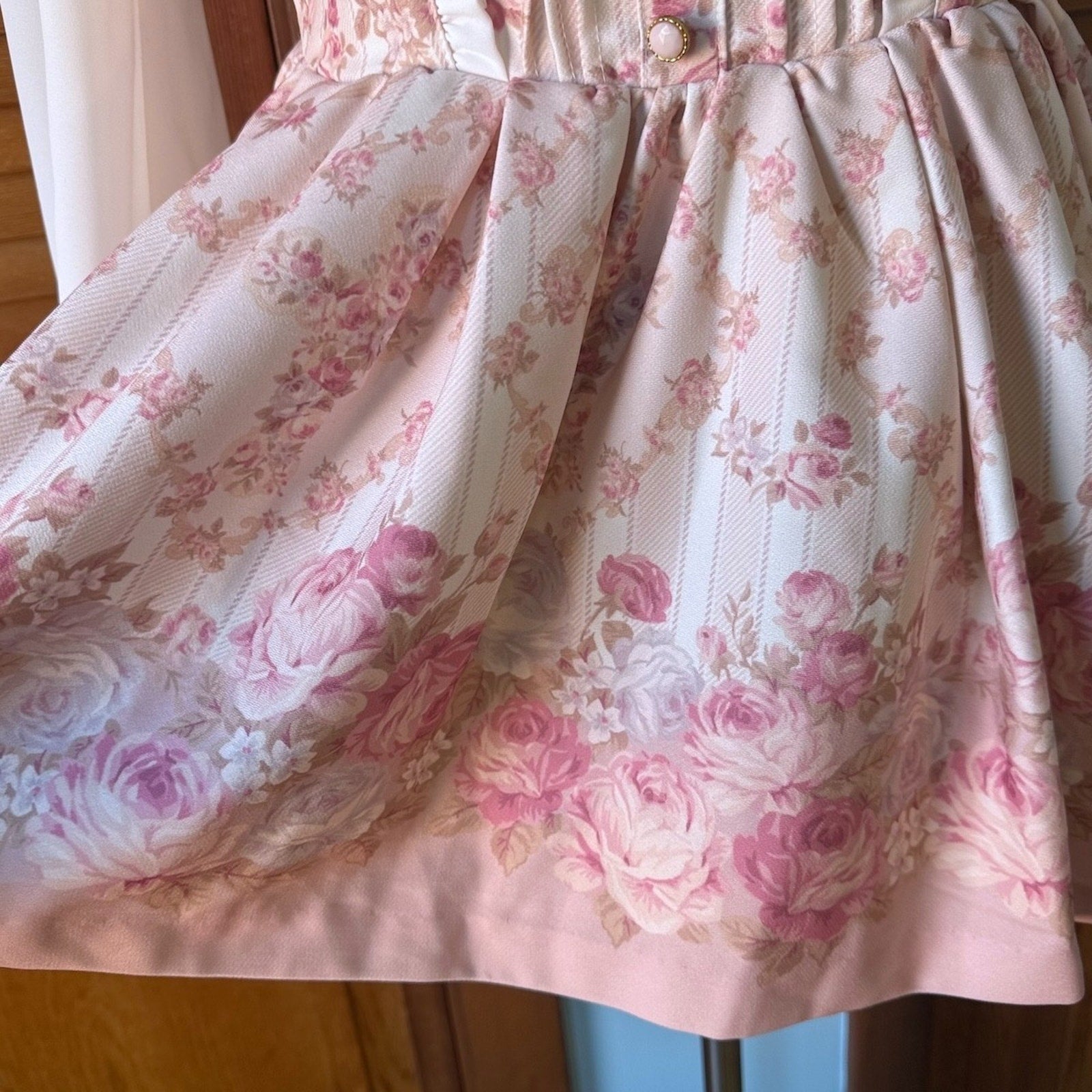 Liz Lisa J-Fashion Kawaii Gyaru Dollcore Pink Rose White Bow Tunic Dress XS