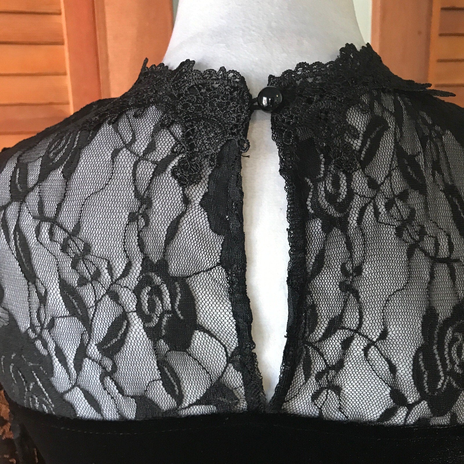 Gothic Victorian Flowers of Evil Black Velvet & Lace Morticia Gown Dress