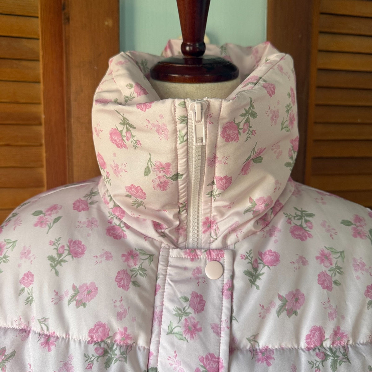 J-Fashion Victorian Romantic Cottagecore Pink Rose Bow Sleeve Short Puffy Jacket