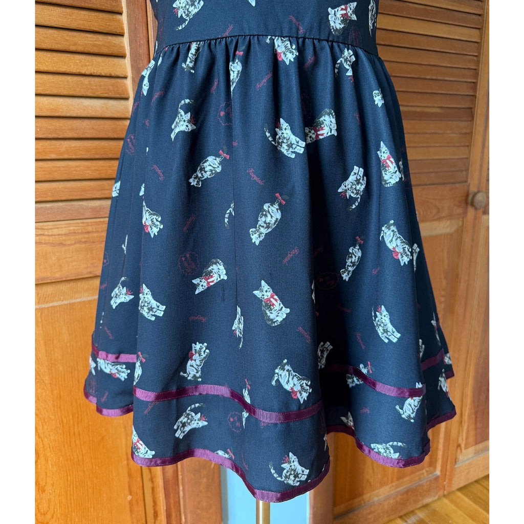 Ank Rouge J-fashion Kawaii Jirai Gyaru Himekaji Black Gray Cat Princess Dress M