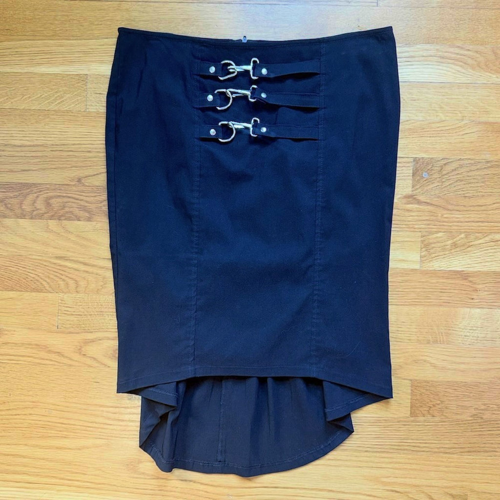 Vintage Lip Service Gangsta Pranksta Goth Punk Y2K Carabiner Black Skirt XL
