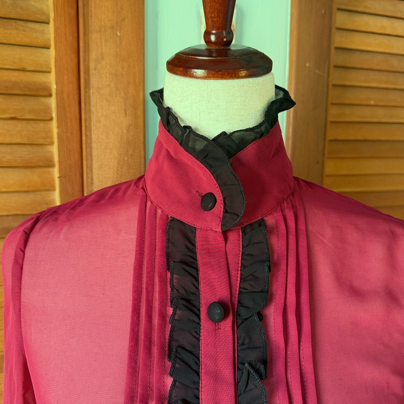 Jawbreaker Gothic Victorian Vampire Aristocrat High Neck Blouse Top XS-S
