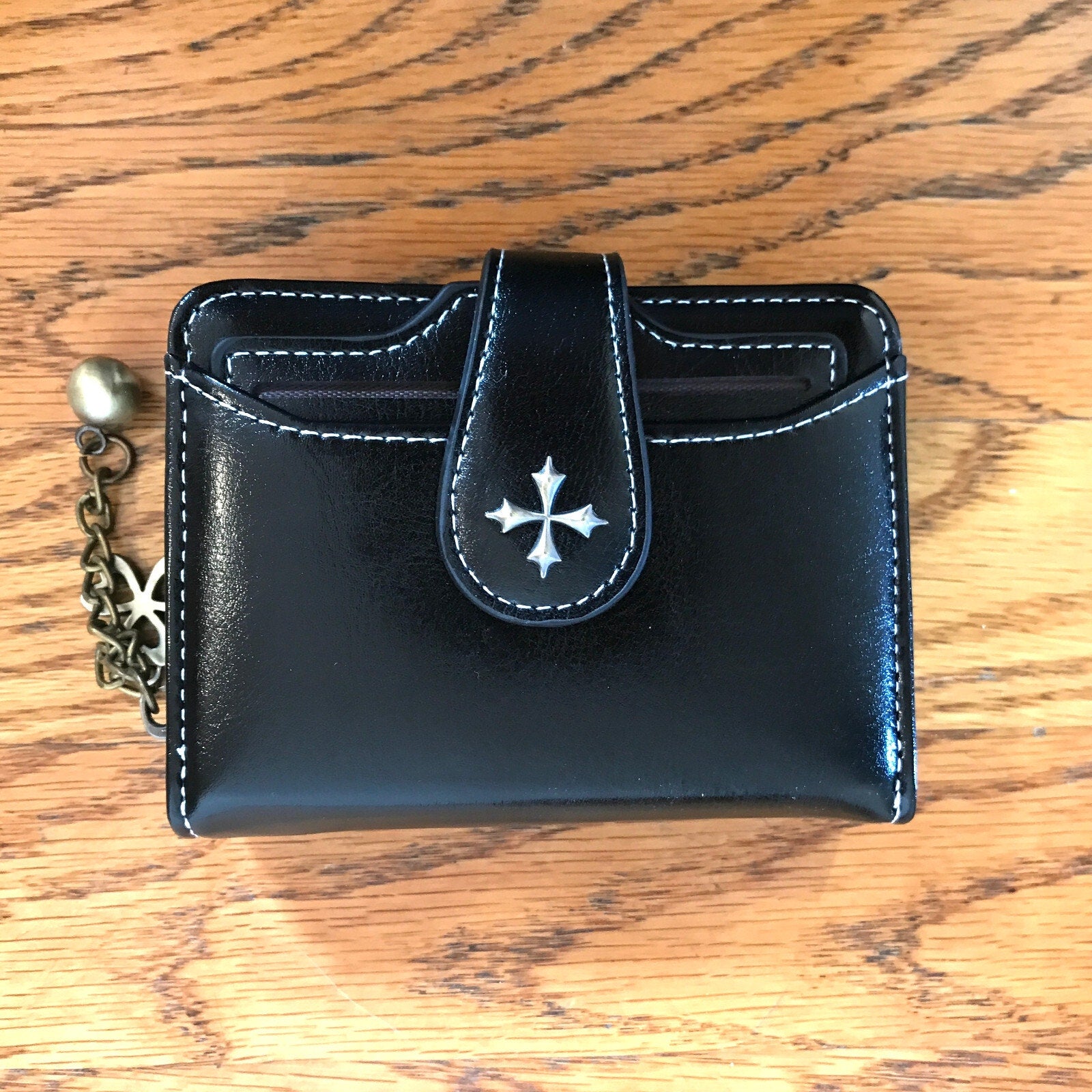 Goth Punk Lolita Visual Kei Steampunk Victorian Cross Zip Up Card Holder Wallet