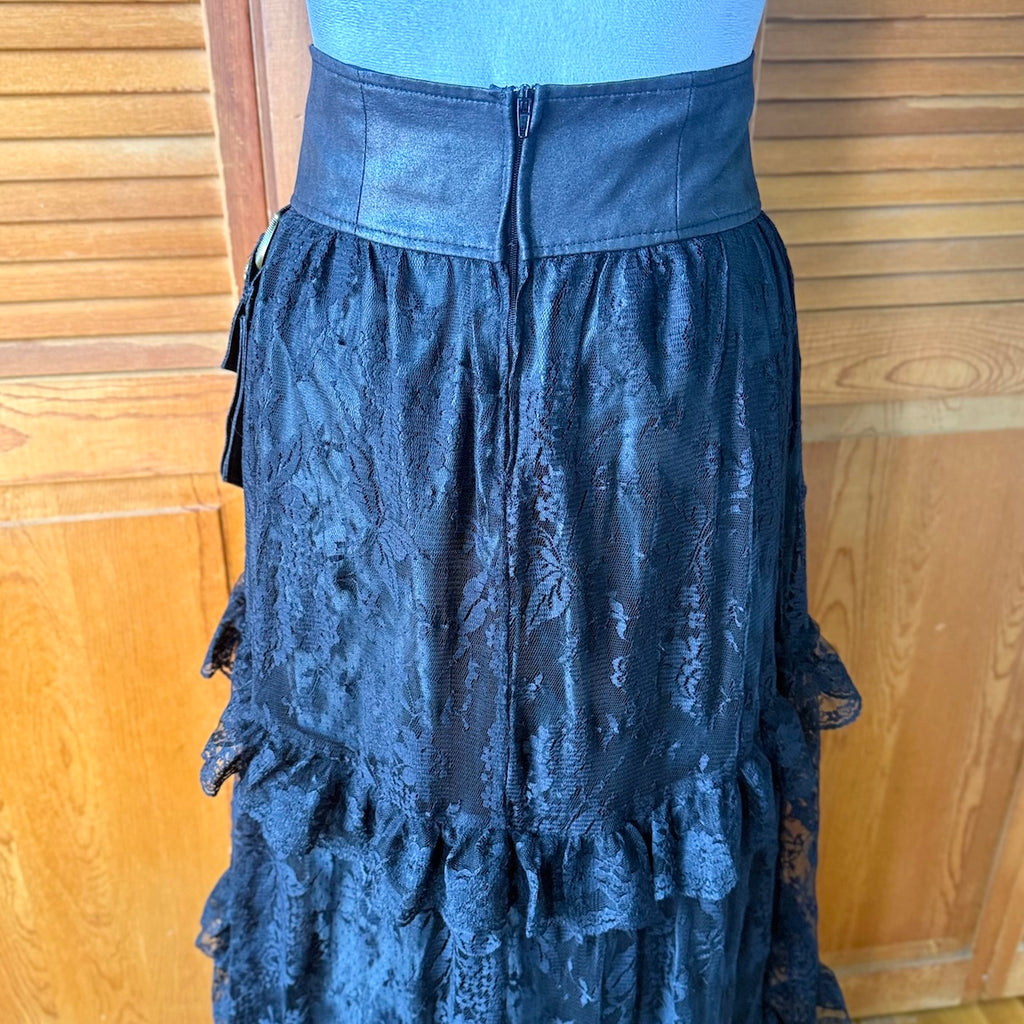 Vintage Lip Service Winchester Emporium Black Lace High Waist Skirt XS