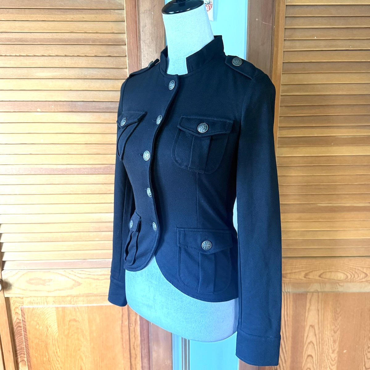Goth Punk Steampunk EGL Casual Light Black Military Jacket S