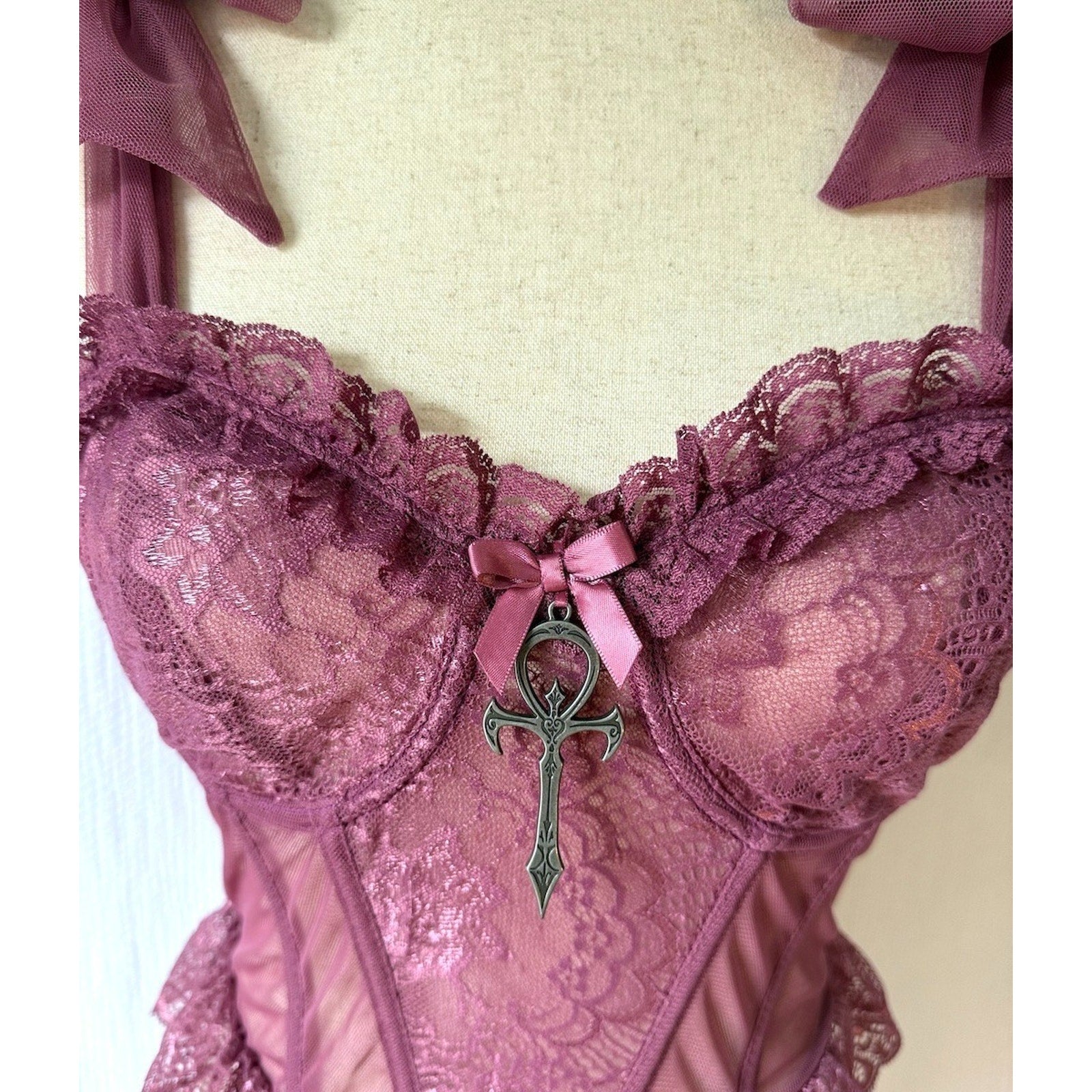 Dolls Kill Widow Vampire Princess Gothic Victorian Whimsigoth Bustier Bow Top