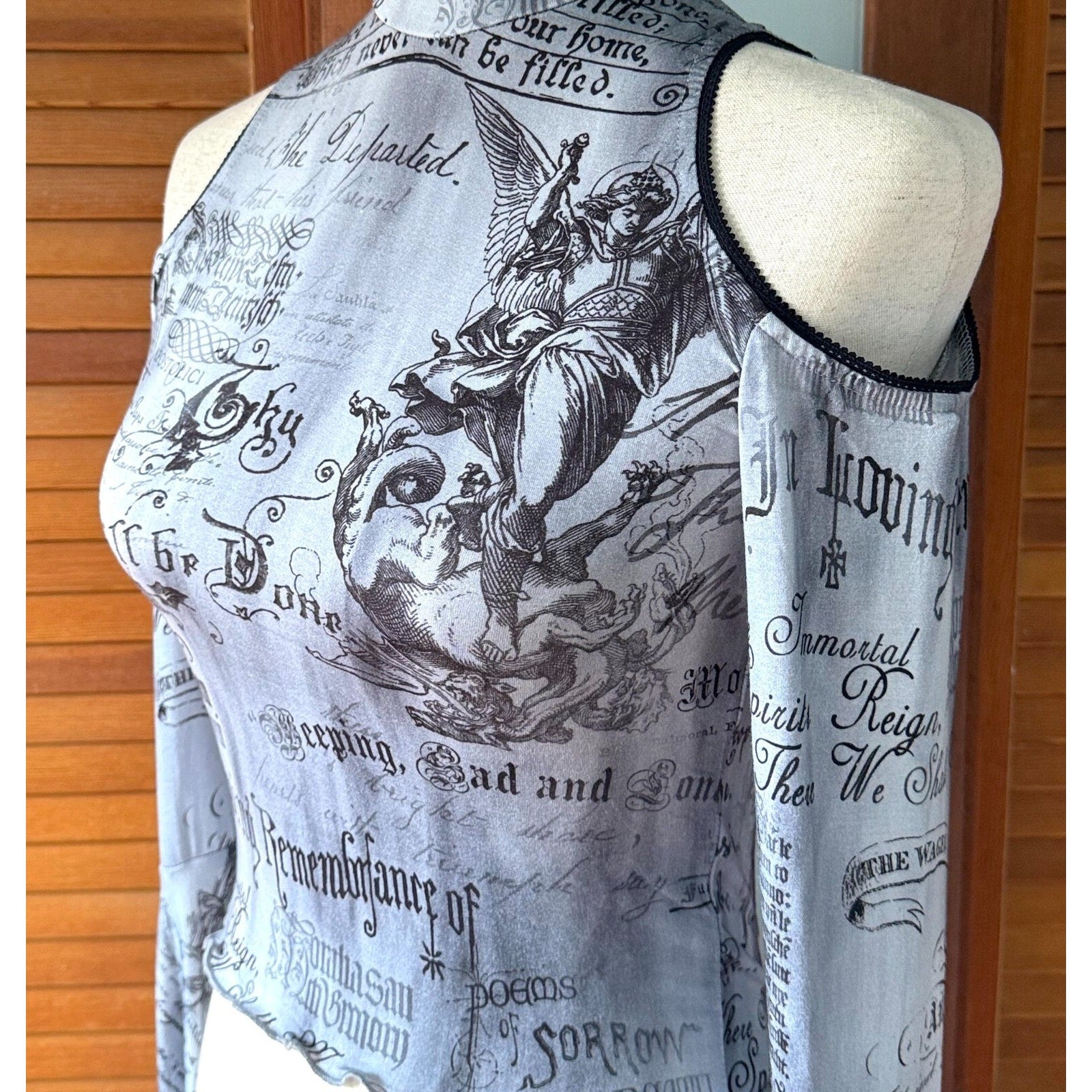 Dolls Kill In Loving Remembrance Gothic Victorian Punk Angel Cropped Top XS-M