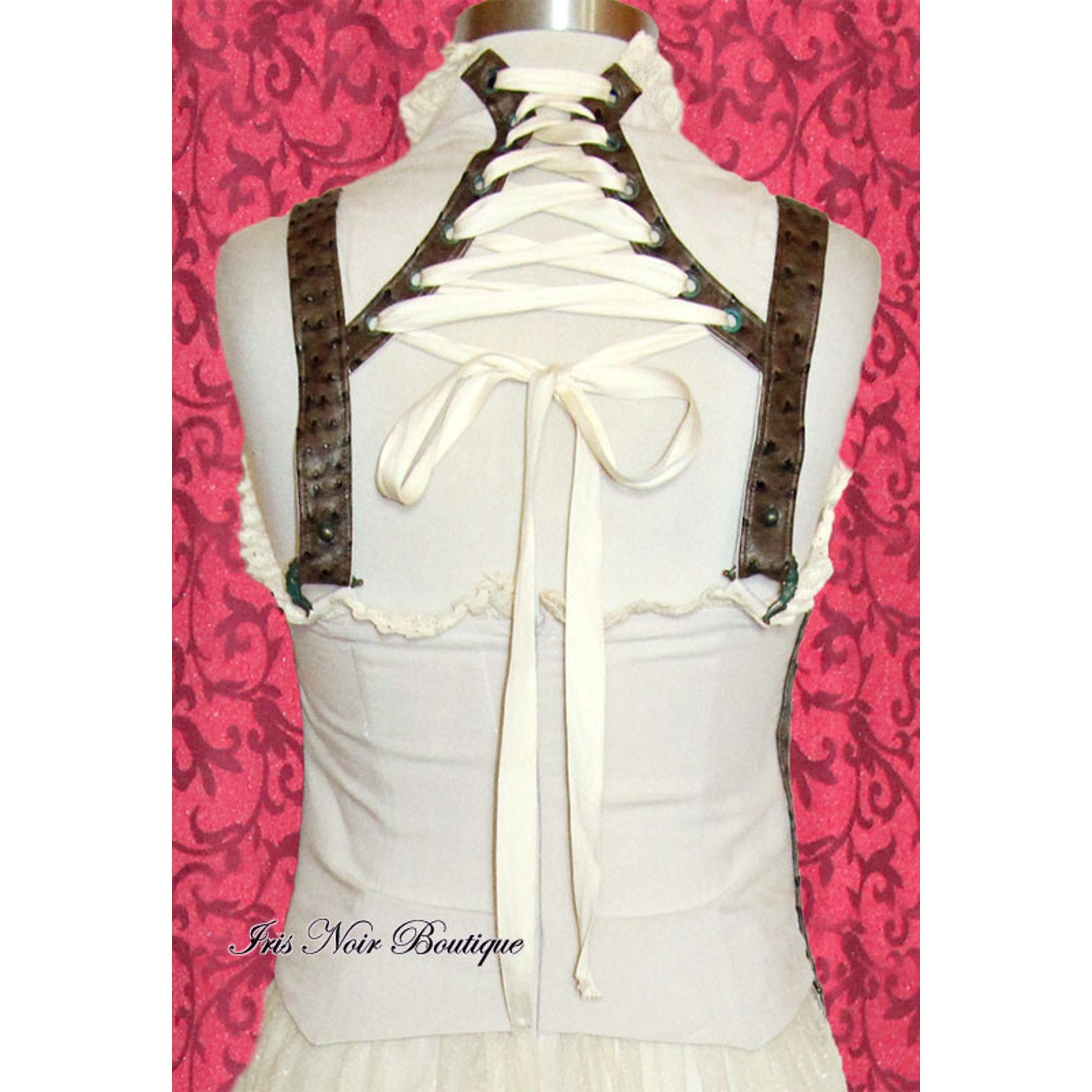 Lip Service Mecanique Menagerie Goth Steampunk Victorian Chiffon Gown Ivory XS