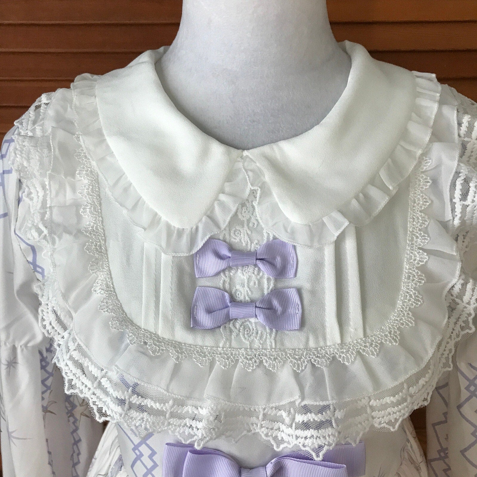 Lolita Kawaii Dolly White Lavender Angel Celestial Science Dress & Petticoat M