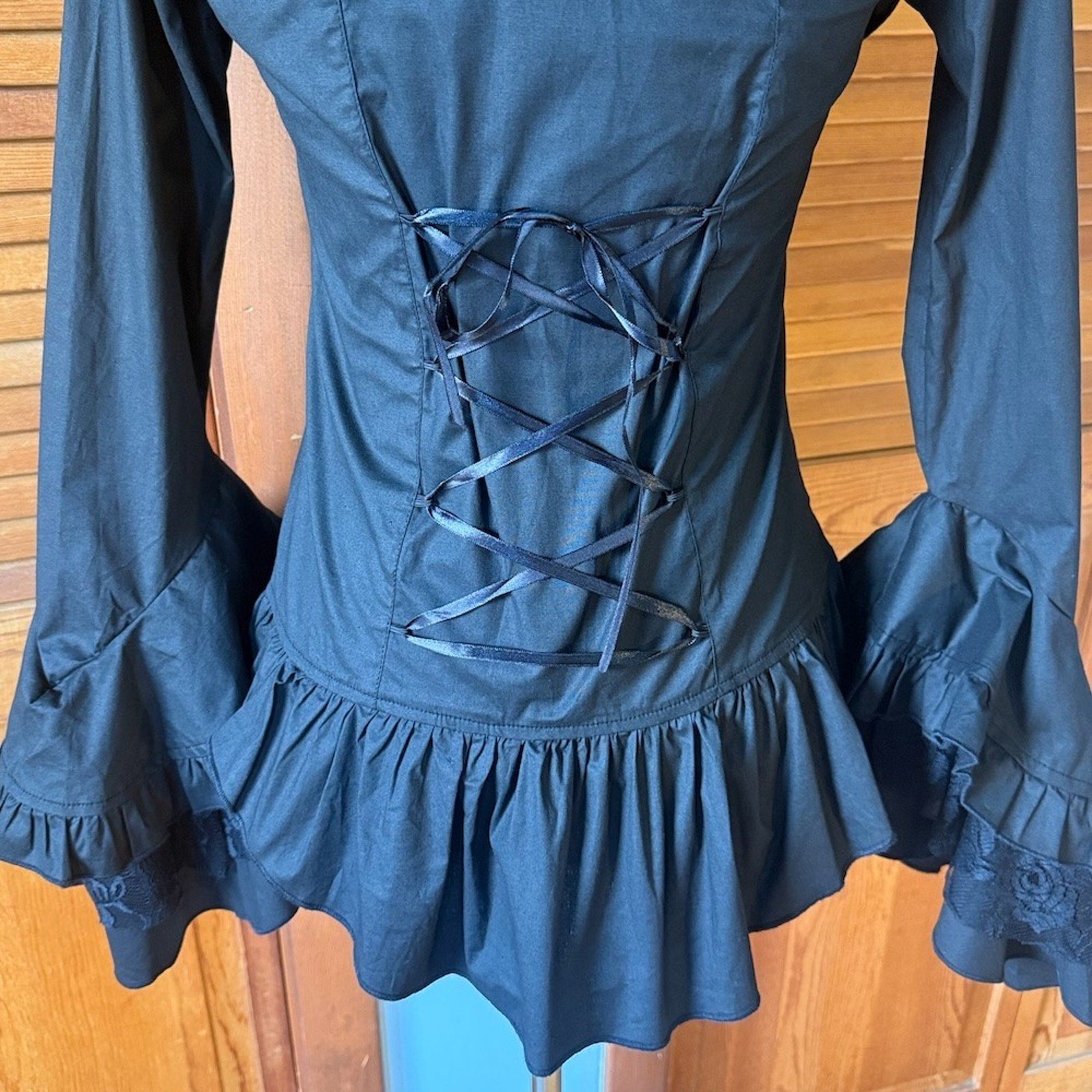 ACDC Rag Gothic Lolita EGL Victorian Aristocrat Ouji Black Jabot Shirt S