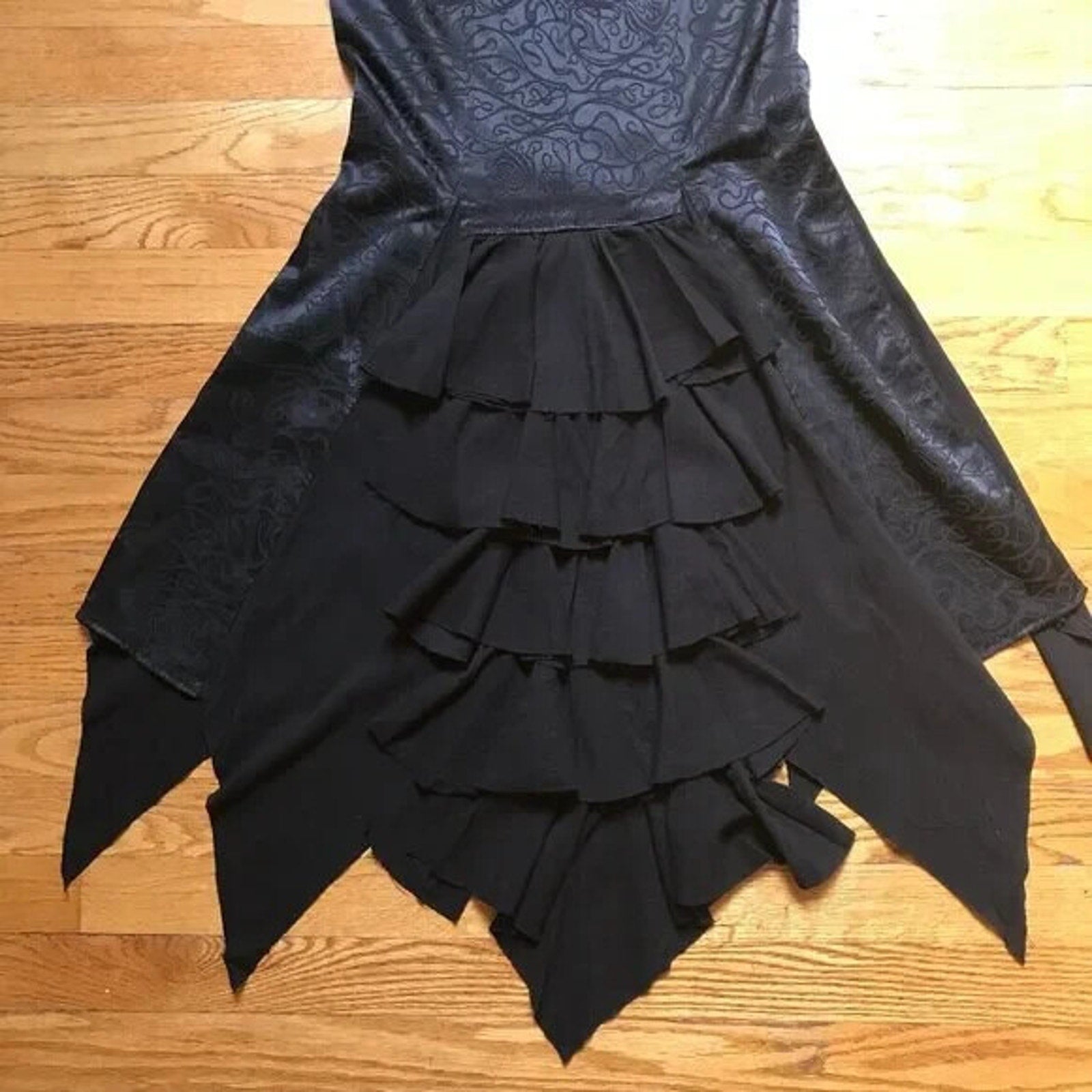 Vintage Lip Service Exit to Eden Gothic Victorian High Waist Black Skirt XS
