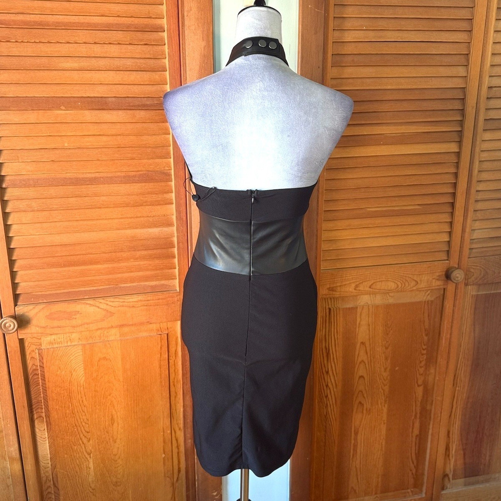 Killstar Goth Punk PinUp Retro Fetish Elegant Bodycon Faux Leather Waist Dress