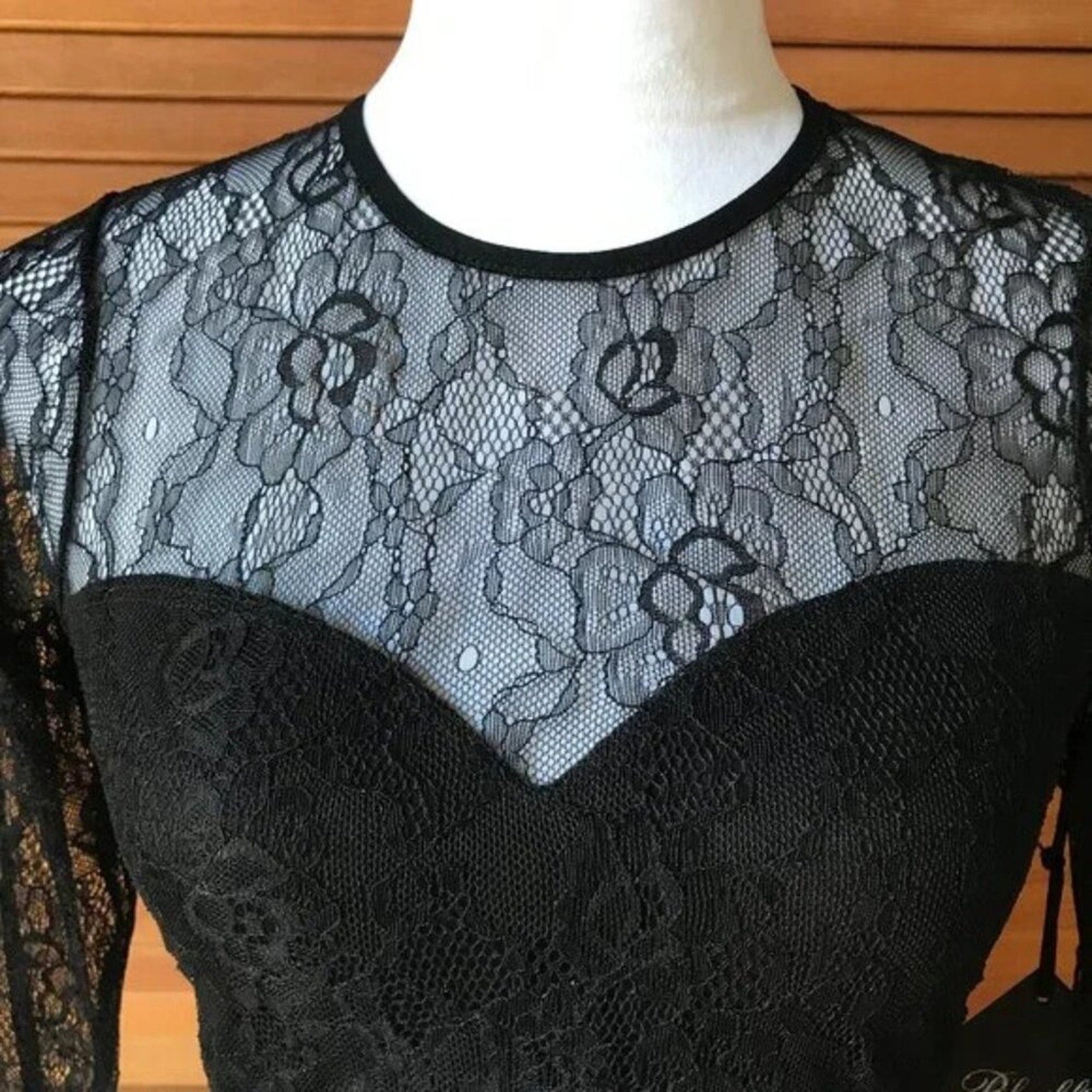 Lip Service Gothic Steampunk Victorian Black Celebration Stretch Lace 3/4 Top