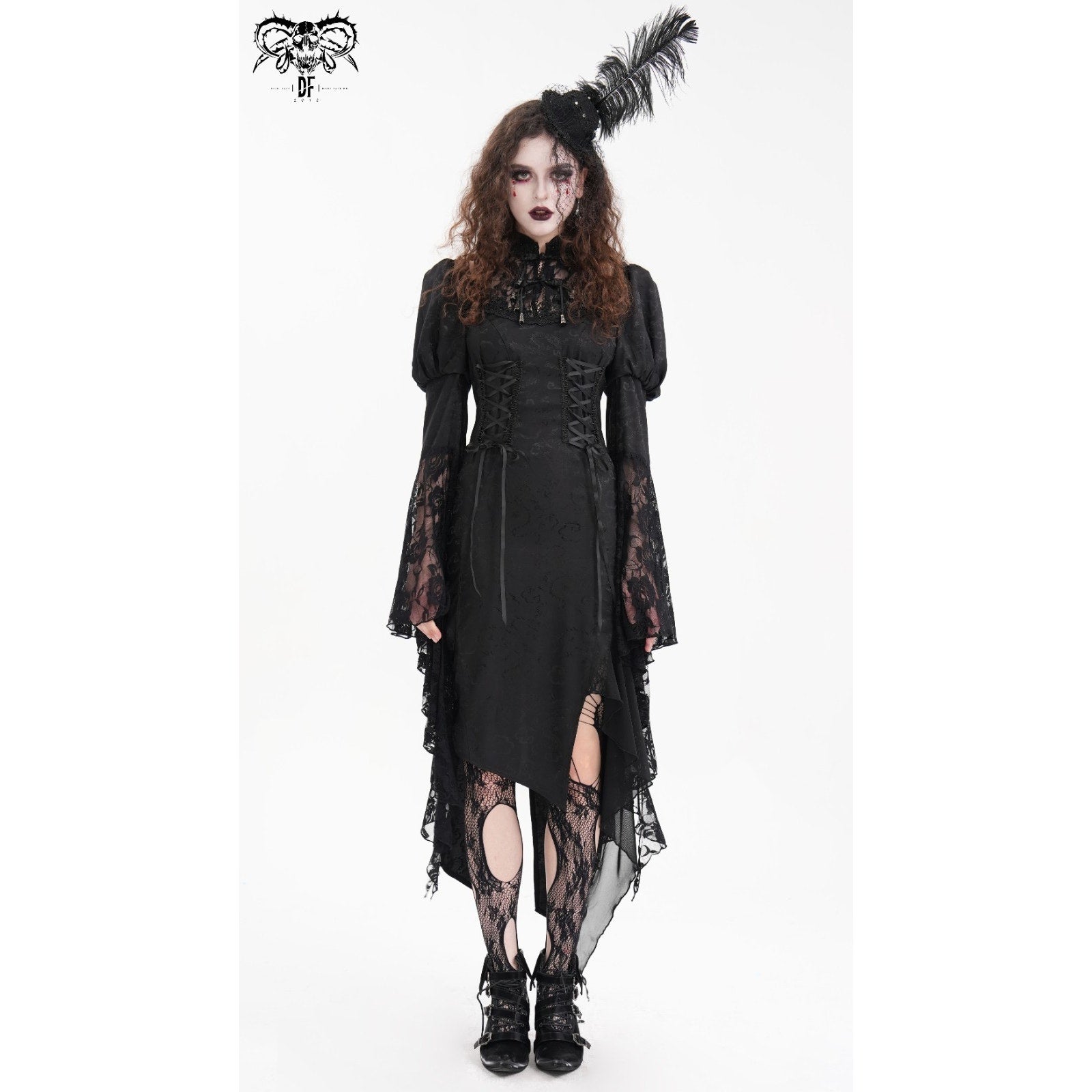 Devil Fashion Gothic Victorian Vkei Witchcore Dragon Mistress Pixie Hem Dress