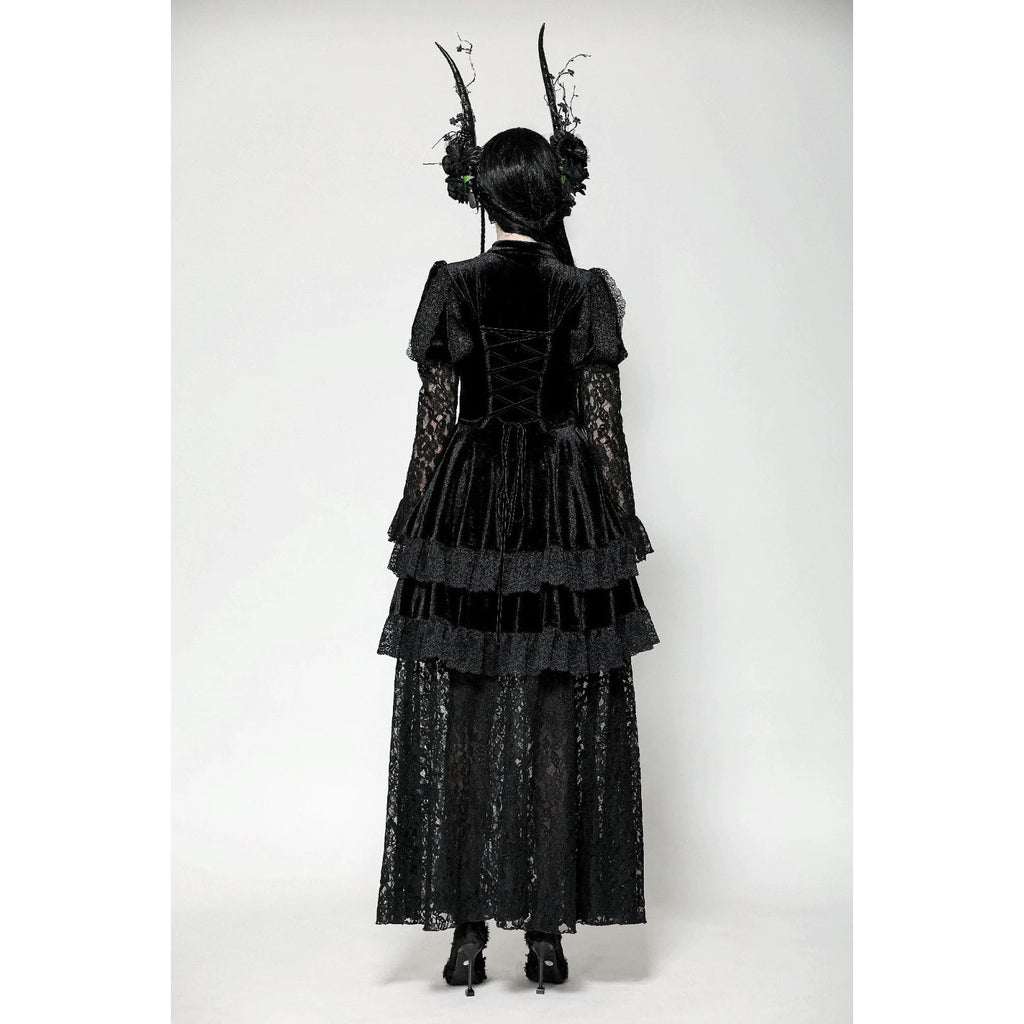 Dark In Love Gothic Victorian Lolita Princess Romantic Black Velvet Dress