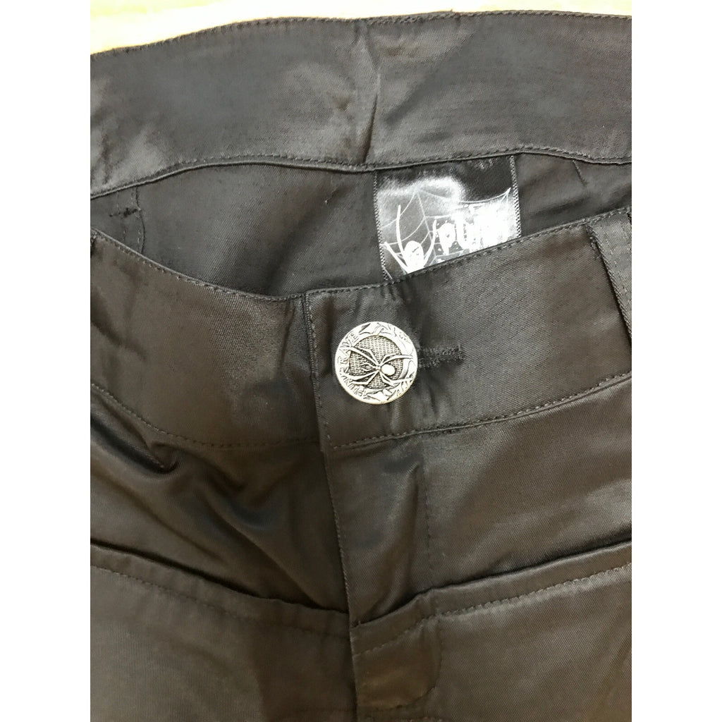 Punk Rave Black Studded Gothic Steampunk Metal Cosplay Visual Kei Pants XL