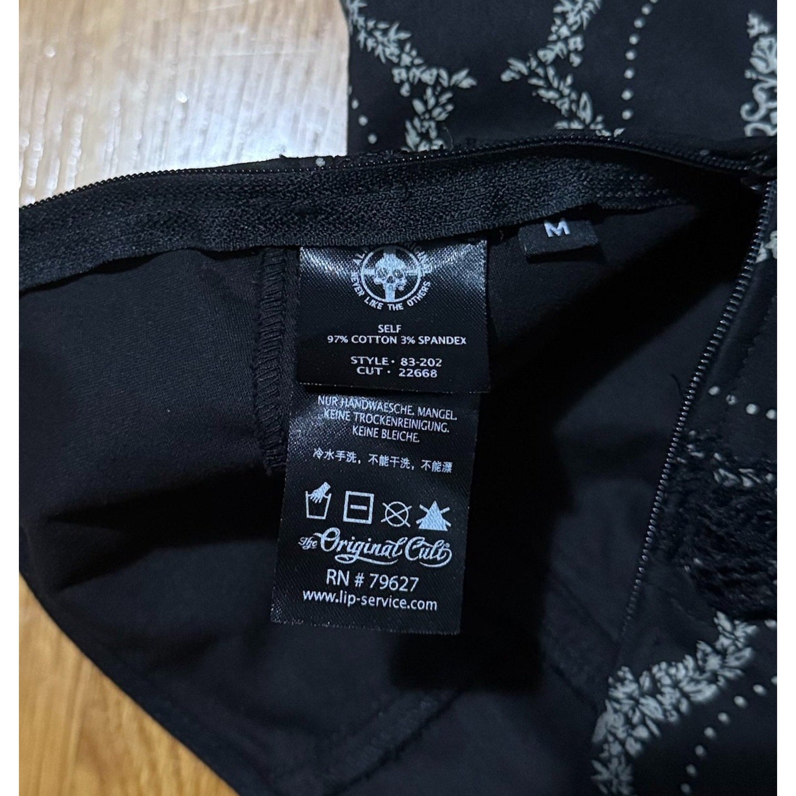 Vintage Lip Service Gothic Victorian Black & White Medallion Mini Skirt M