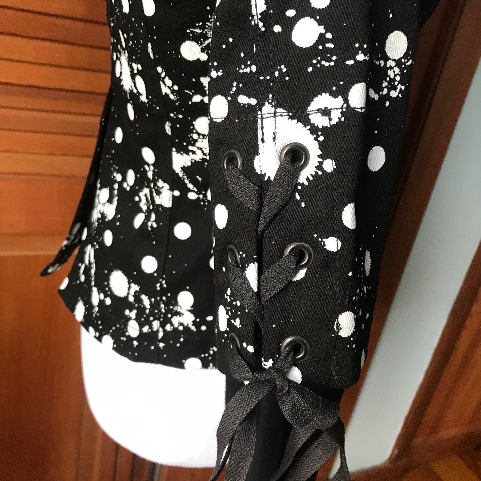 Vintage Lip Service Polka Splatz Punk Goth Hooded Jacket XS