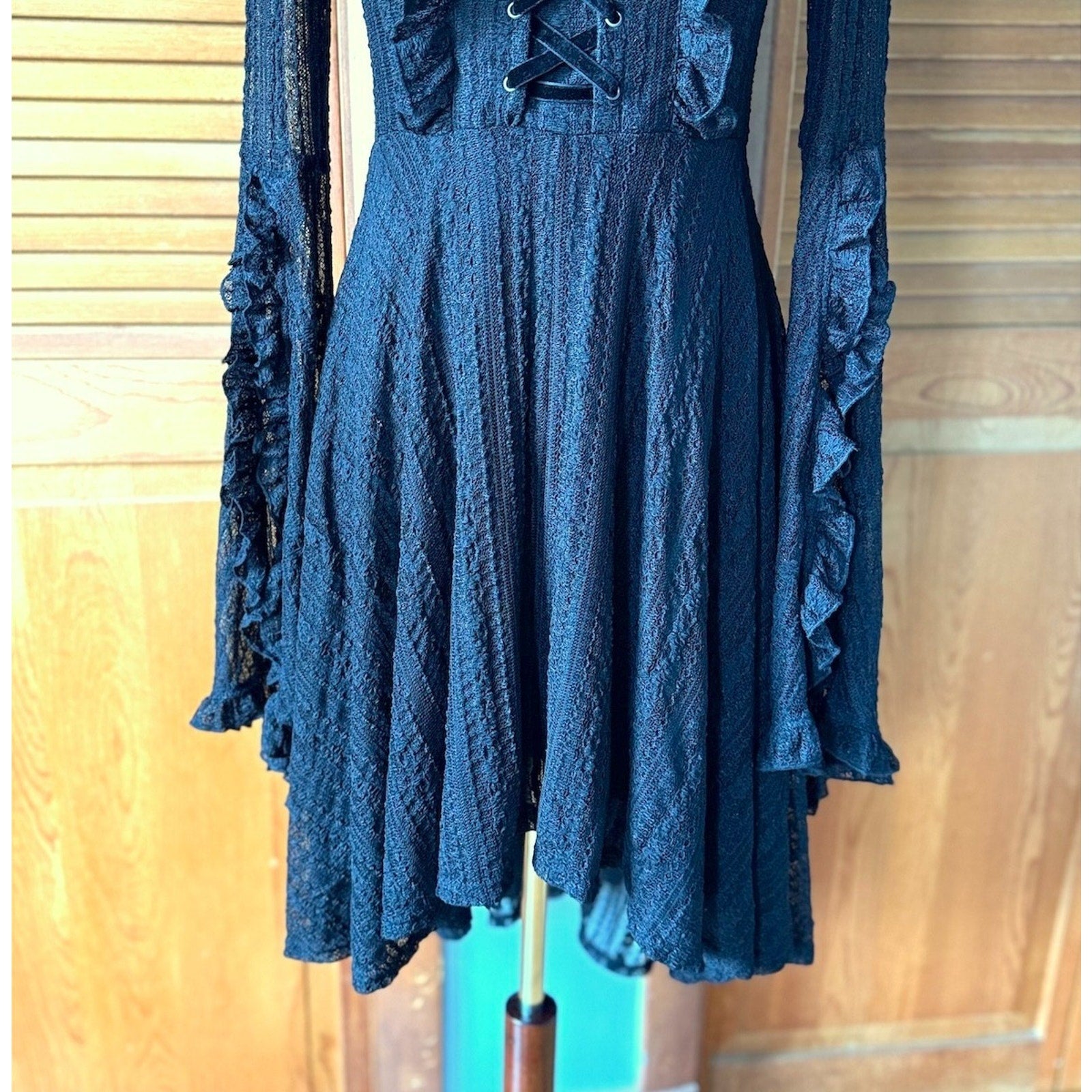 Killstar Gothic Lolita Punk Witch Halloween Black Lace Gabriela Maiden Dress XS