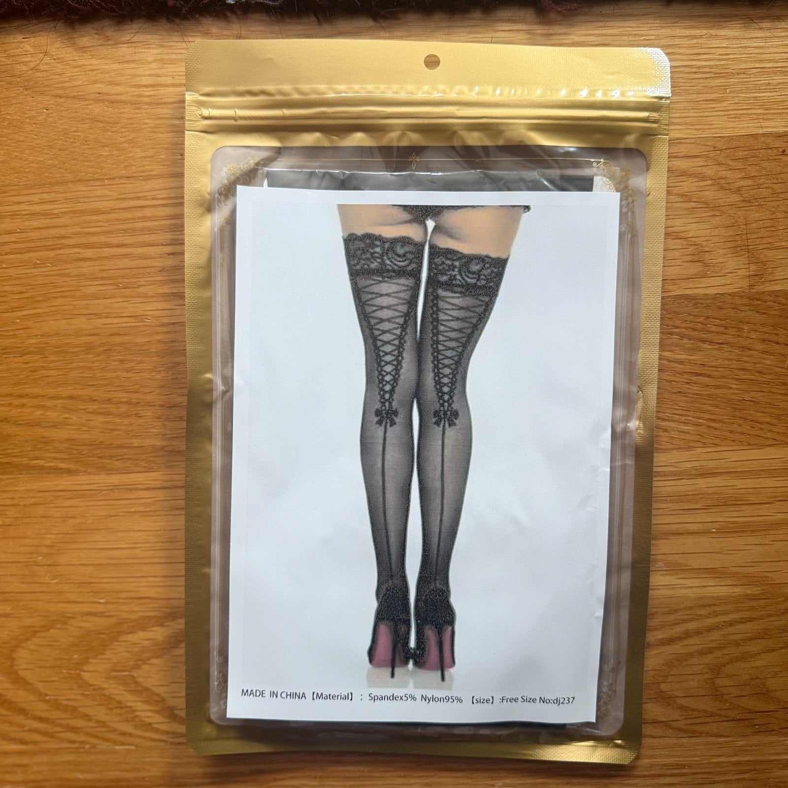 Gothic Victorian Vampire Vkei Dark Fairycore 'Lace-Up Back' Thigh High Stocking