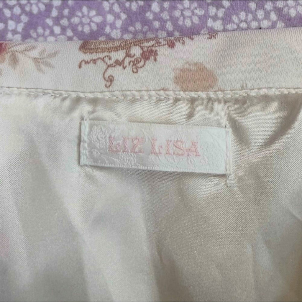 Liz Lisa J-fashion Gyaru Himekaji Victorian Rose Ivory Lace-Up Back Dress XS