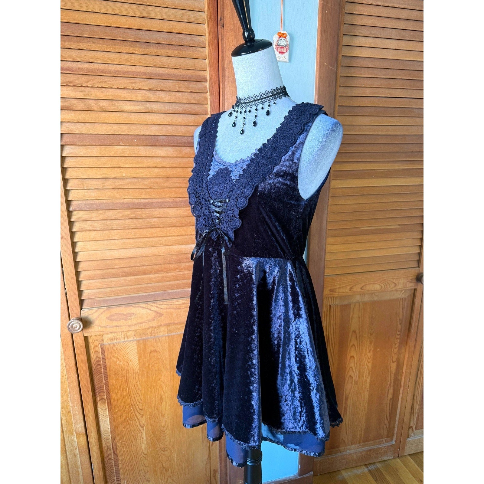 Axes Femme Purple Velvet Gothic Lolita EGL J-fashion Kawaii OP Dress S-M