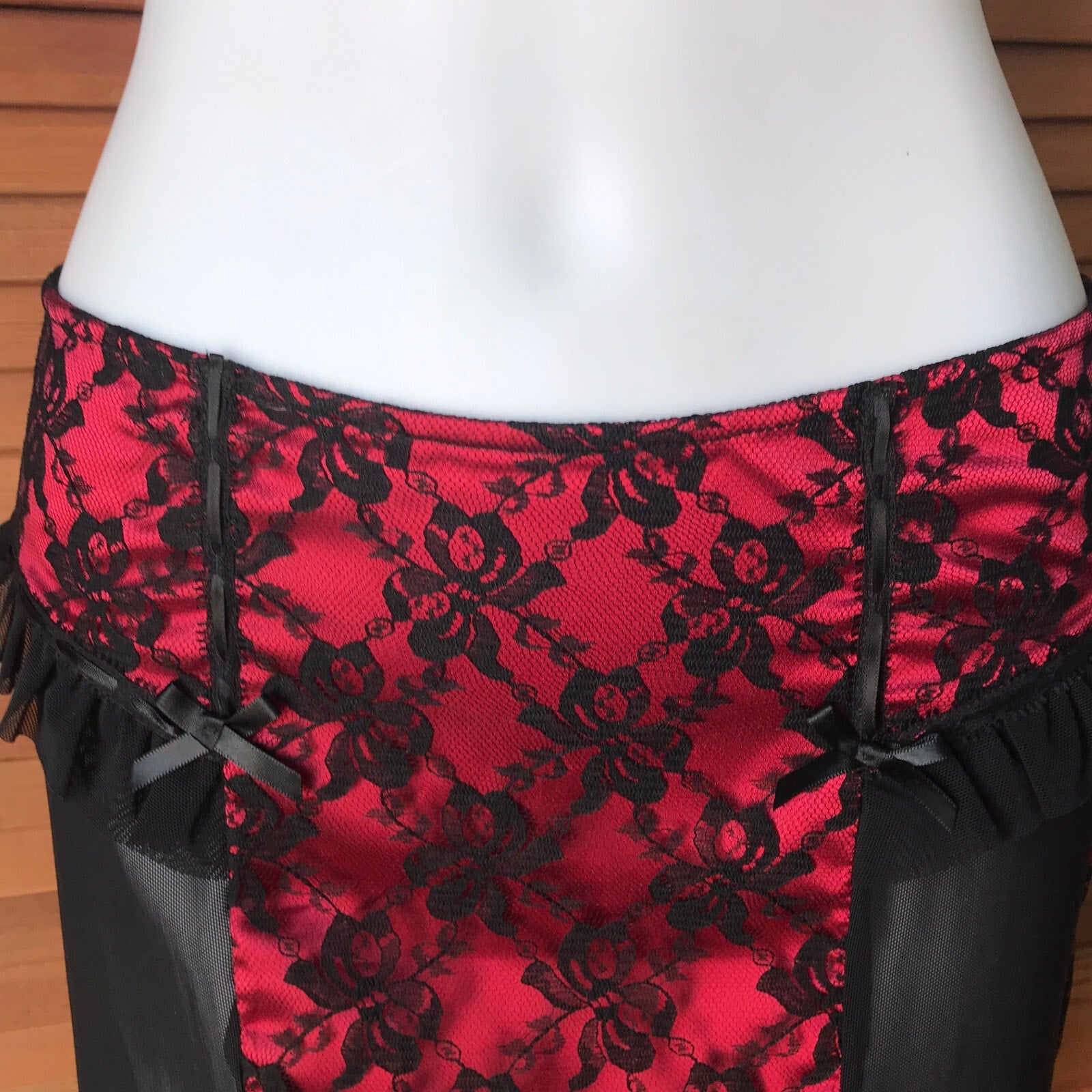 Vintage Lip Service Vaudeville Vamps Gothic Victorian Coquette Red Skirt XS