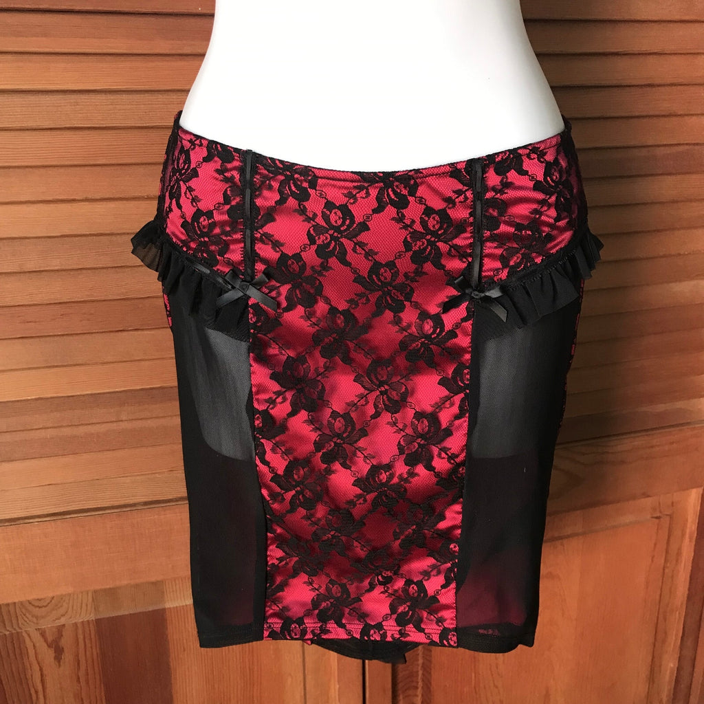 Vintage Lip Service Vaudeville Vamps Gothic Victorian Coquette Red Skirt XS