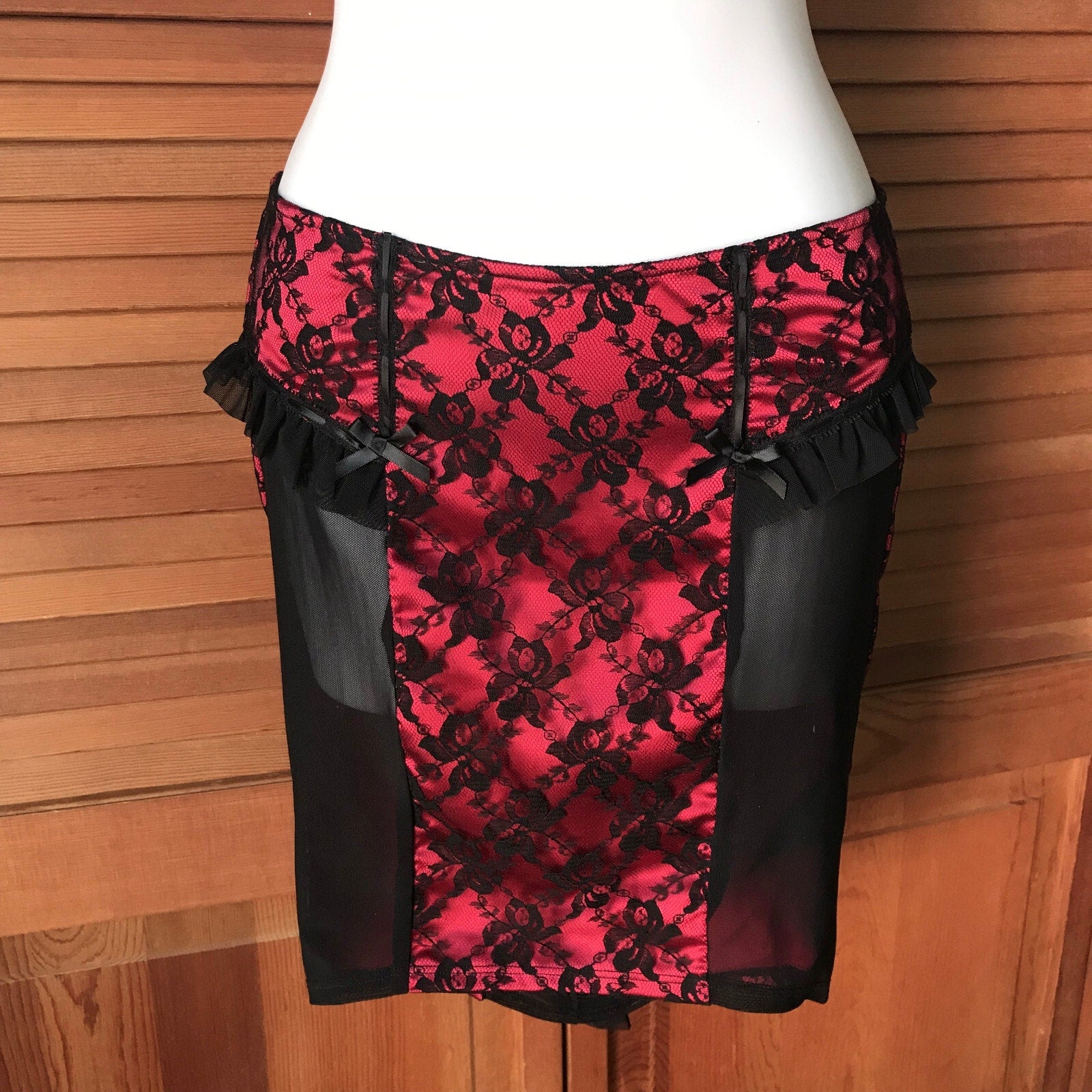 Vintage Lip Service Vaudeville Vamps Gothic Victorian Coquette Red Skirt XS
