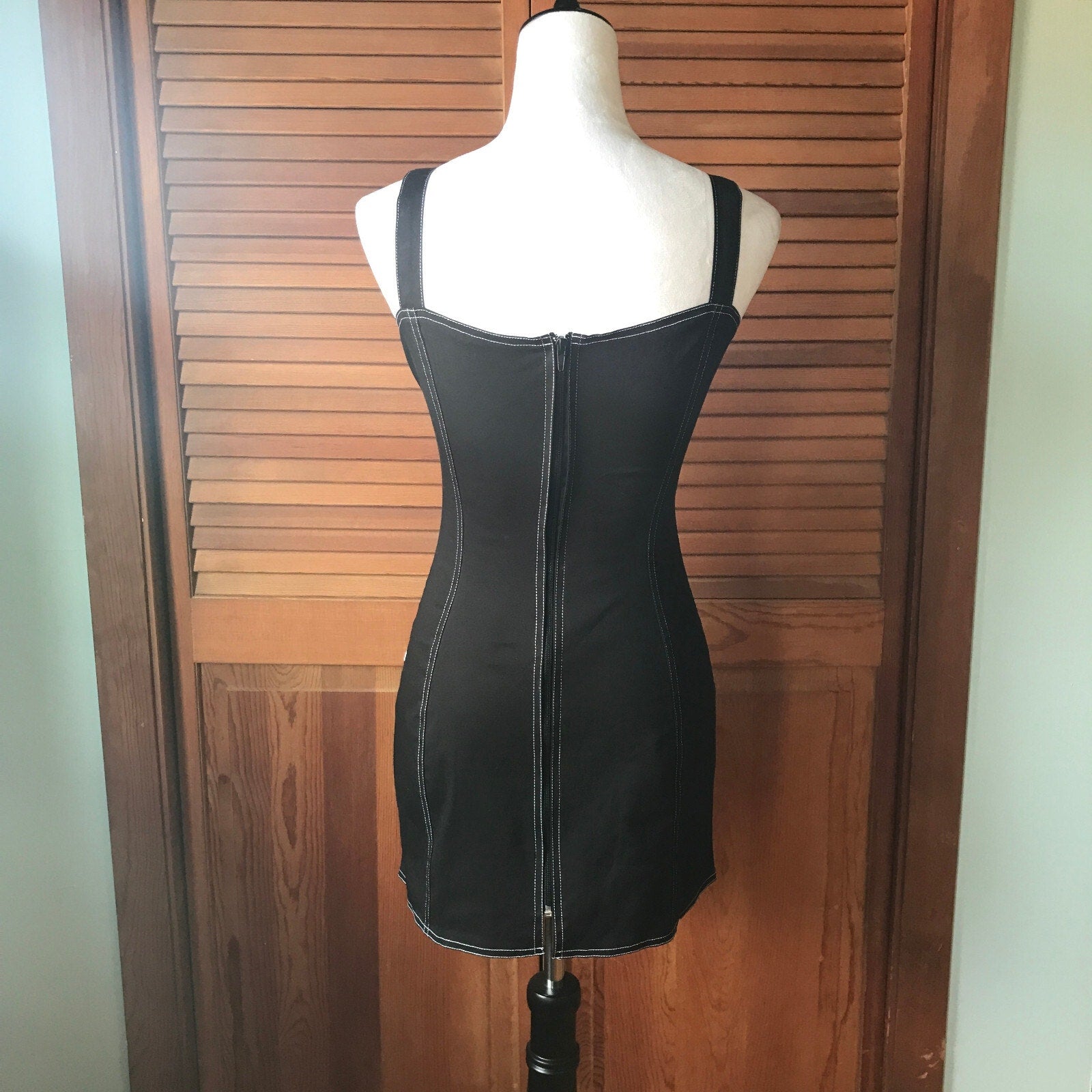 Phaze UK Goth Punk Sexy Skull Back Cotton Mini Dress 10 = S