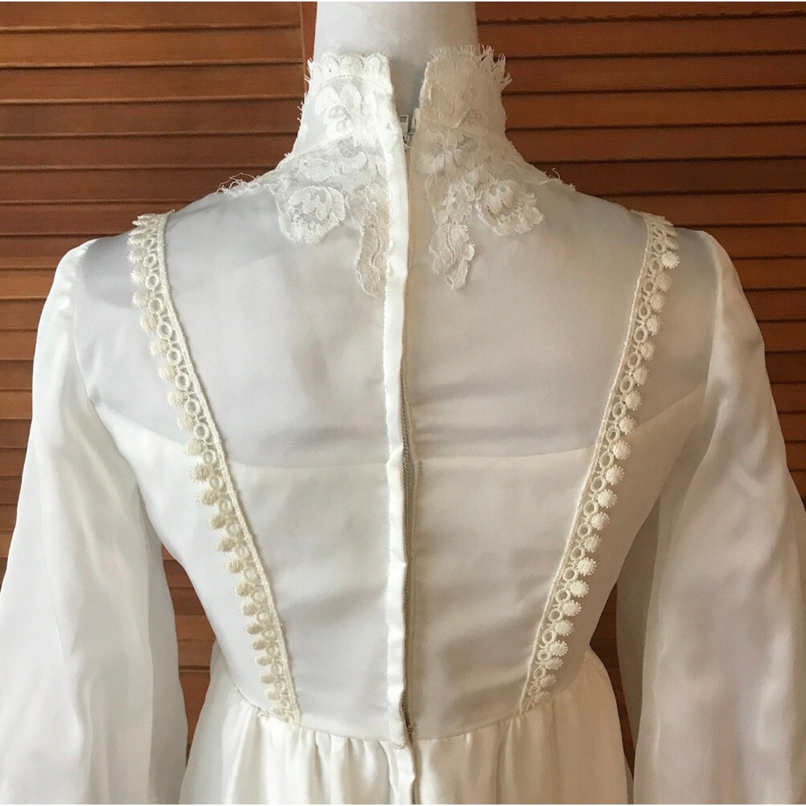Gothic Victorian Frankenstein Bride Vintage White Gown Dress S