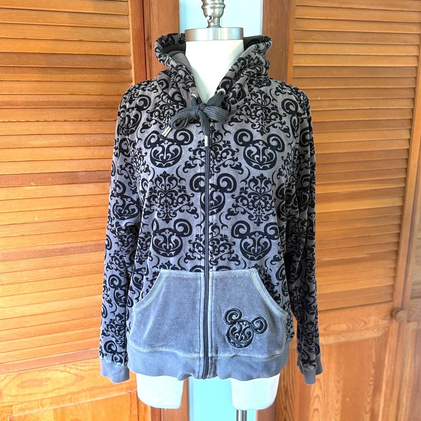 Disney Punk Goth Lolita The Evil Mouse Gray Black Hoodie Jacket 1X